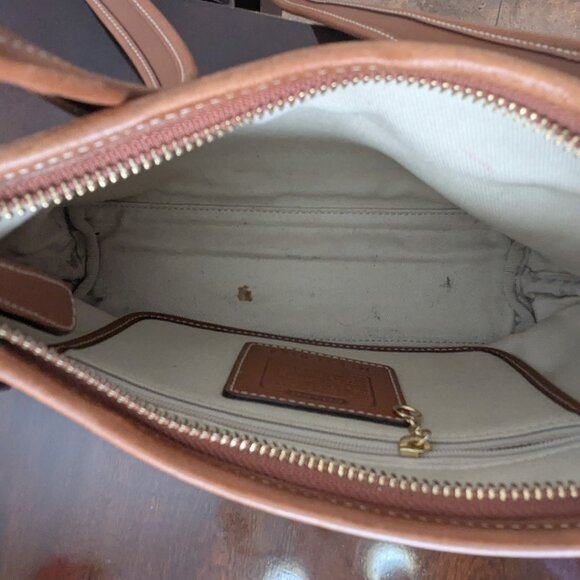 Coach vintage Cavas Leather  Shoulder Bag Crossbody Black Brown - Picture 11 of 16